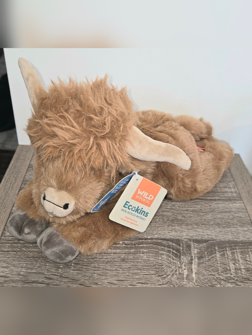 Wild Republic Highland Cow Plush Stuffed Animal Toy Soft Cuddly Bull New.